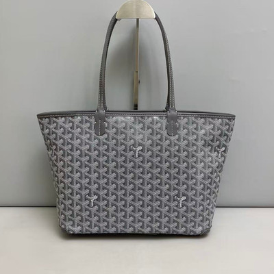 Goyard Monogram Canvas Tote Shoulder Bag Gray Silver Women Classic
