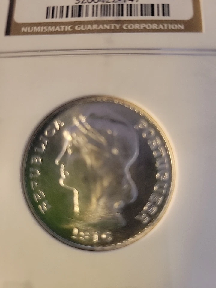 PORTUGAL 1916 - 50c Centavos - NGC MS64 Silver Lot#116 - Image 2 of 4