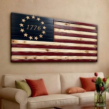 American Flag Wall Art 1776 Patriotic Canvas Print Ready to Hang