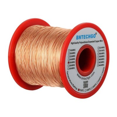 26 AWG Magnet Wire Enameled Copper 1.0 lb 0.0157 Inch Spool Coil Rating 155