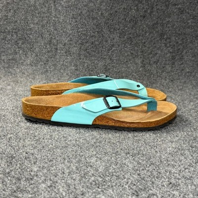 Birkenstock Adria Thong Sandals Womens 10 Turquoise Birko-Flor Slip On Flip Flop