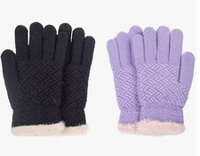 FENELY 2 Pairs Kid Winter Knit Gloves Stretchy Warm Gloves Gift for Boy Girl
