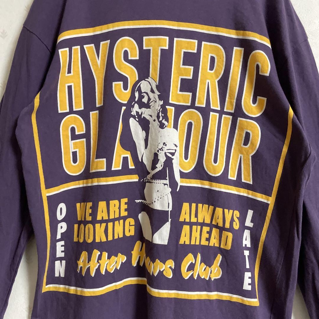HYSTERIC GLAMOUR Long Sleeve T-Shirt Big Logo Purple Size S