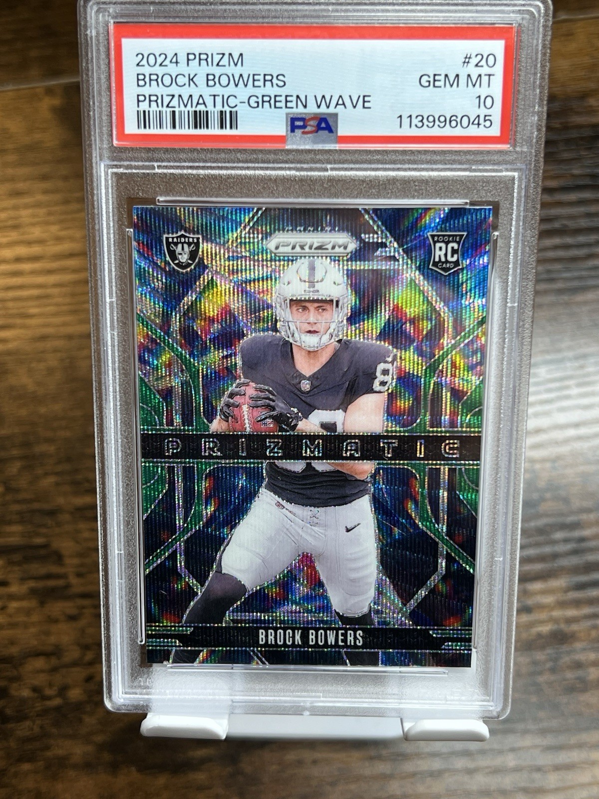 Brock Bowers Panini Prizm Prizmatic #20 Green Wave