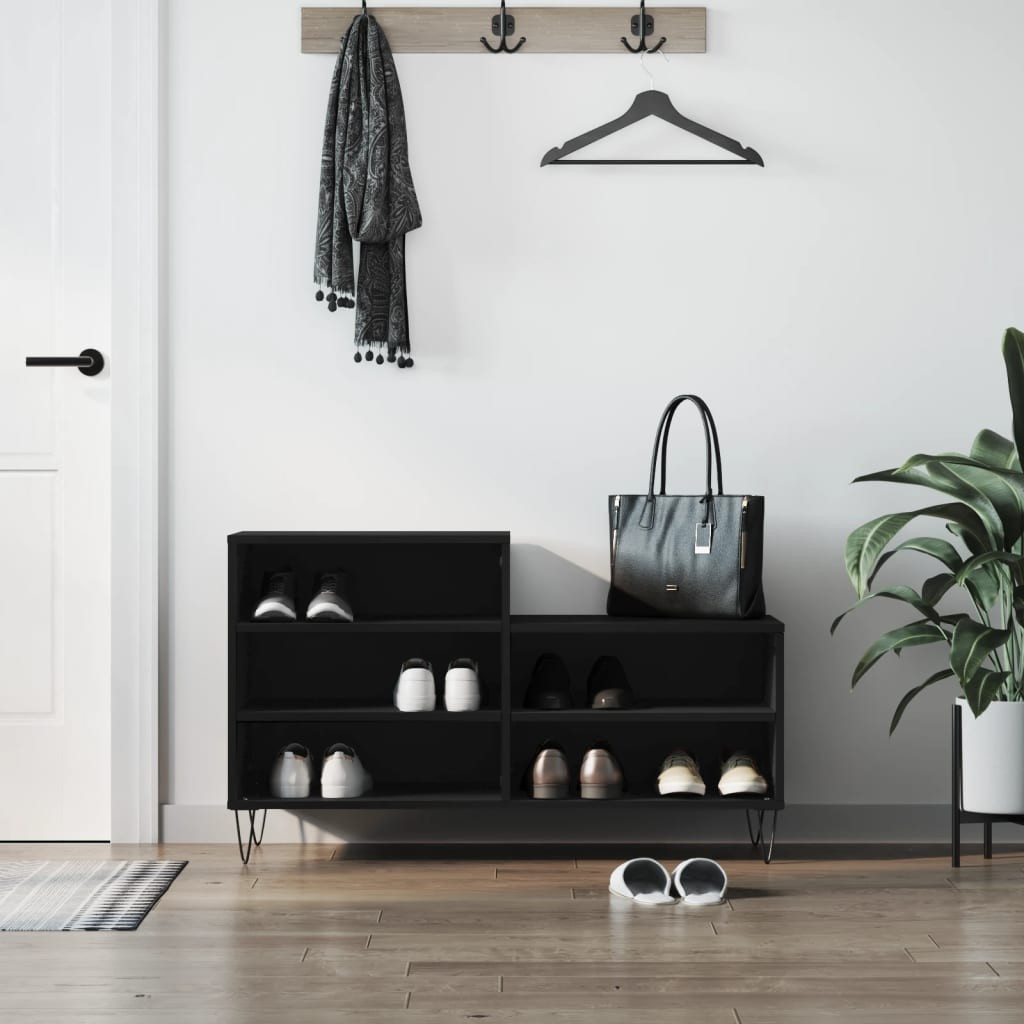 Scarpiera Nera 102cm Multistrato - Soluzione Ordine Rapido 36x60