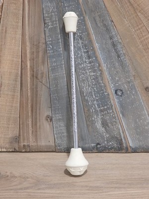 Star Line Majorette Baton Star Ends White & Chrome 12  Vintage Twirling