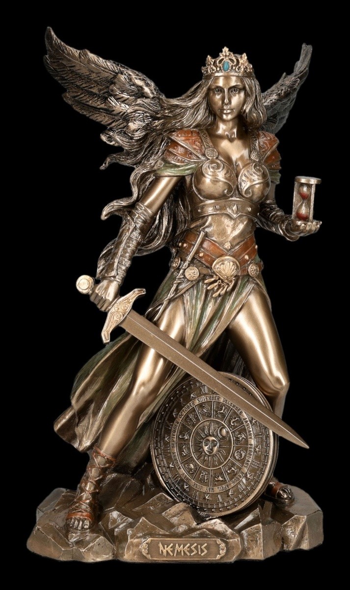 Nemesis Figure, Greek Goddess Of Vengeance By Veronese Deco H 21.5 Cm