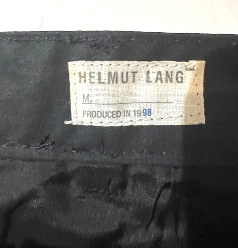 Vintage 90s HELMUT LANG  Archival Mens Waxed Cotton Biker Pant sz 32 Italy Rare image 3