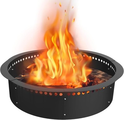 Smokeless Fire Pit Ring 40 inch Outer/36 inch Inner Heavy Duty Large Solid Steel