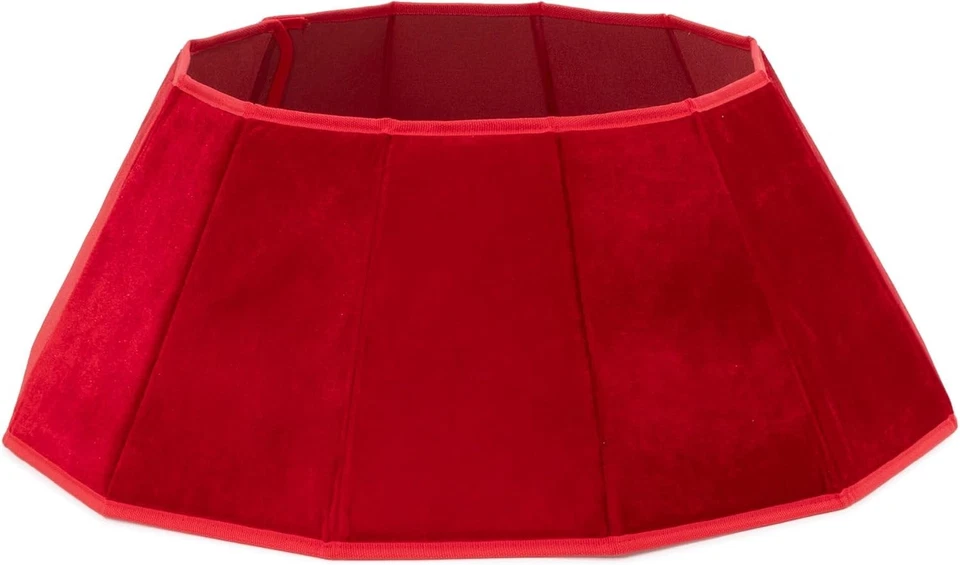 Christmas Village 68cm Red Velvet Tree Skirt Foldable with Closure - Image 2 of 4