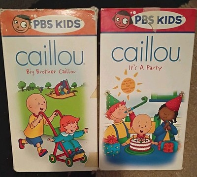2 VHS Caillou Tapes: Caillou's Big Brother  & Caillou's It's a Party 