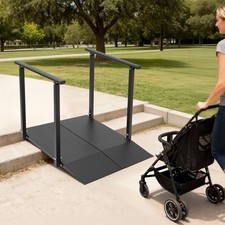 Wheelchair Ramp Stairway Step w/Handrails Doorways Stair Access Ramp 500lbs Load