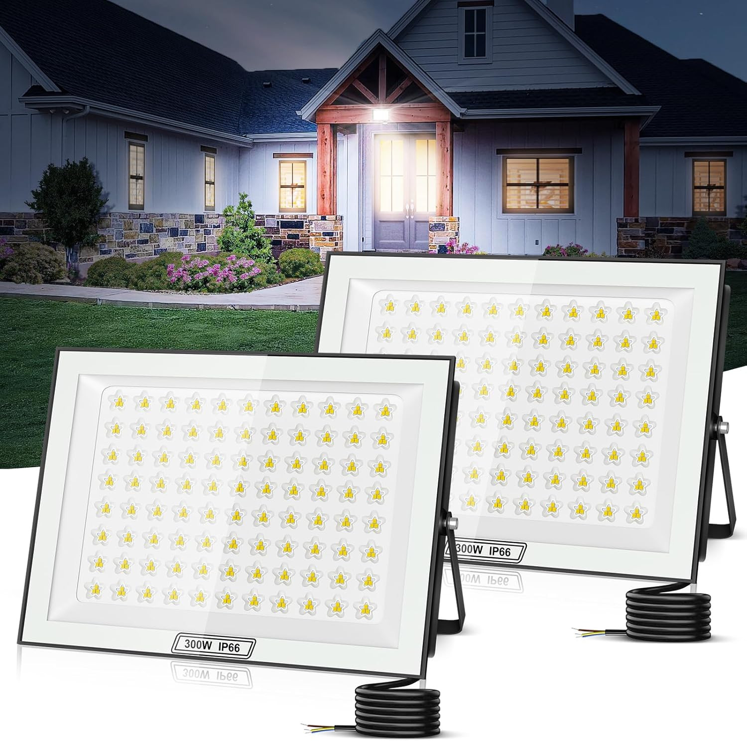 Faro LED Esterno 300W - 30000 Lumen Bianco Freddo - Qualità Premium