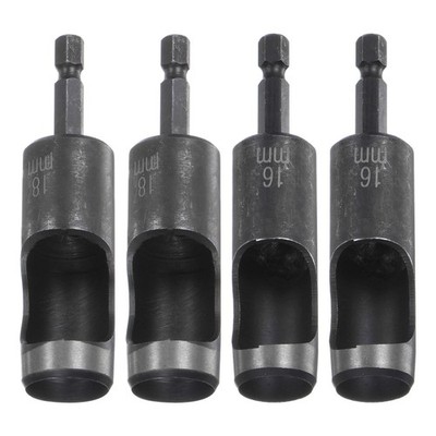 4pcs 16mm, 18mm Leather Cable Hole Drill with 1/4'' Hex Shank