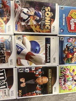 Wii Games Lot Of (9) Sonic's, Alvin, Deal Or No Deal, Wipeout