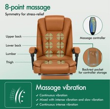 Executive Desk Chair 8Point Massage High Back Office Chair Swivel Computer Chair