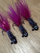 Three hand tied 1/32 crappie jigs 