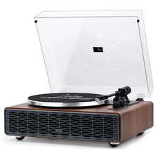 Vinyl Record Player, Bluetooth Turntable with Built in Speakers for Vinyl Rec...