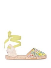 MANEBI LoveShackFancy Womens Blue Platform Leather Espadrille Shoes 37