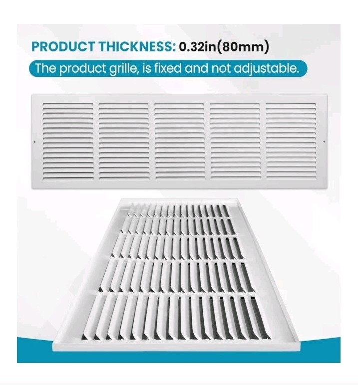 Fits 30x8 Duct Opening | Steel Return Air Grille by Handua | Vent Cover Grill f