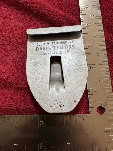 Vintage Automotive Car Window Hanger, 1960’s Davis Tailors in Sioux Falls, SD.
