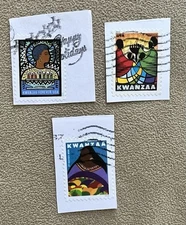 US Lot 3 Used Different Forever Kwanzaa Stamps