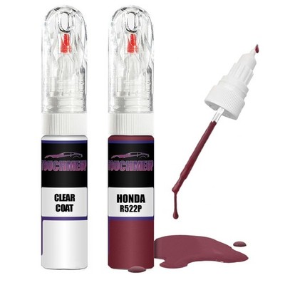 Lackstift für HONDA ROYAL RUBY RED R522P + Klarlack Pinsel Kratzer Fix Kit