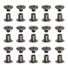 Chicago Screws, Leather Rivets for Belt Bag M5 x 6 mm  80 Pack  Black