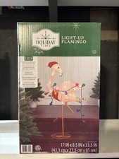 FLAMINGO 2.75 Ft Fabric Lighted Holiday Time Christmas Outdoor Indoor For Home