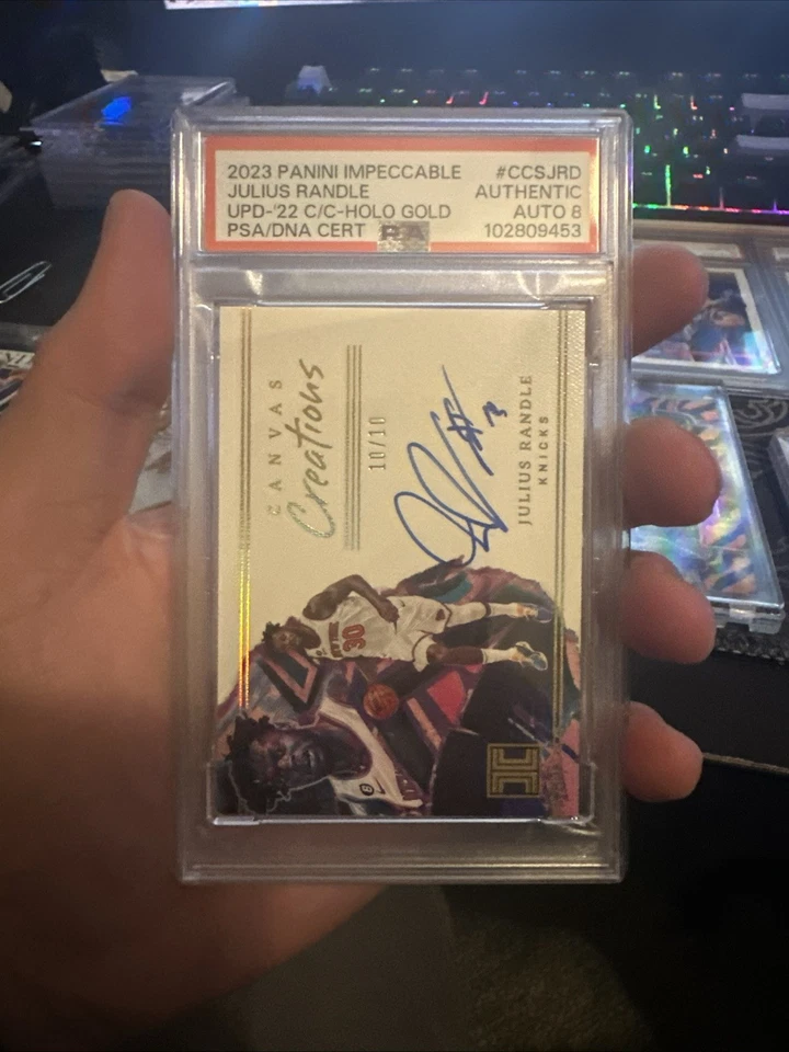 2023 帕尼无可挑剔的朱利叶斯·兰德尔全息金色 PSA 10 亲笔签名 10/10 — 第 2/3 张图片
