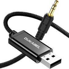 DUKABEL USB to 3.5mm Aux Cable, Jack Cord 1.2Meter/4FT, Black