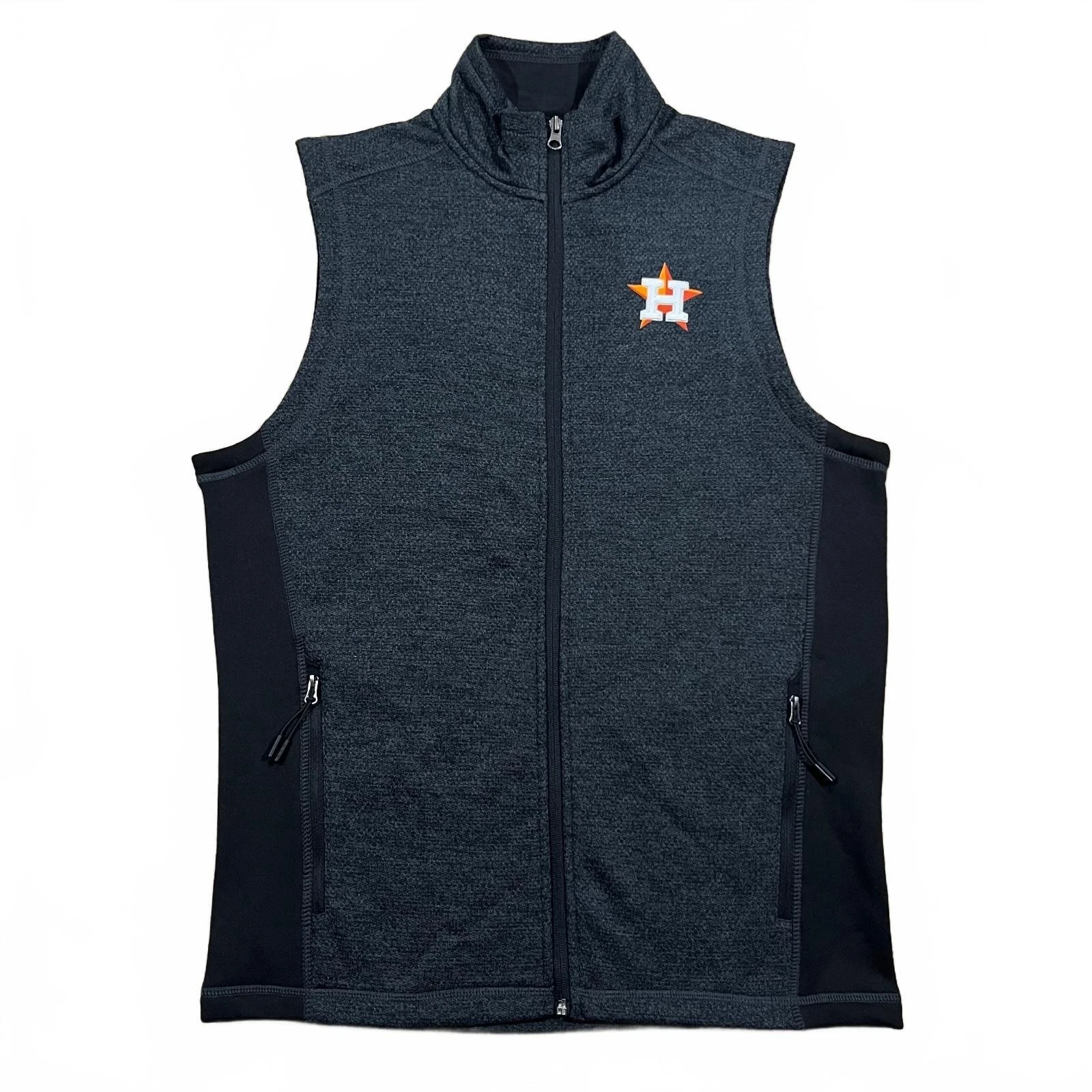 Houston Astros Mens Antigua Full Zip Sweater Vest Gray Size Medium image 1