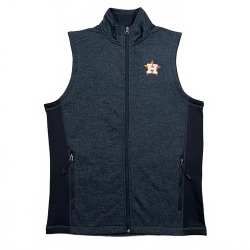 Houston Astros Mens Antigua Full Zip Sweater Vest Gray Size Medium video thumbnail