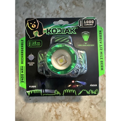 #ad Kodiak 1000 Lumen Rechargeable LED Headlamp 2400 mAh Focusing Beam Flashlight $33.96