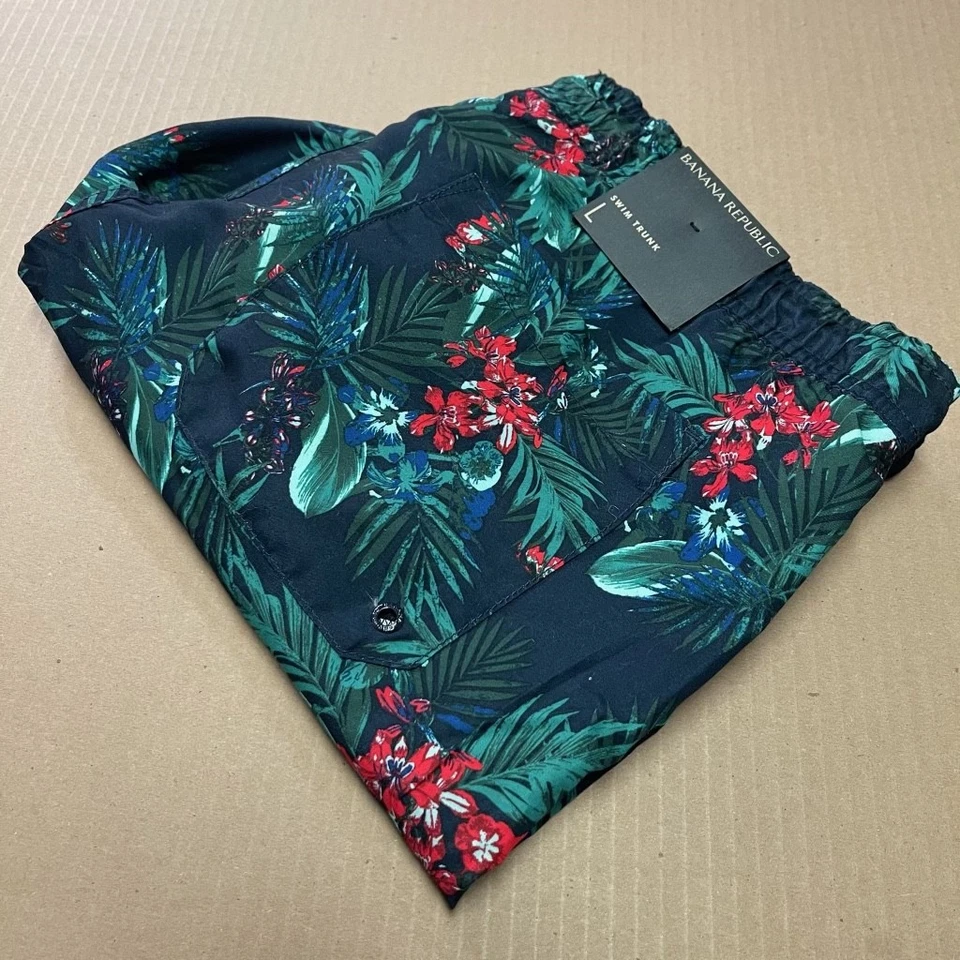 Bañador hawaiano Banana Republic para hombre talla grande nuevo con etiquetas estampado floral Foto 2 de 4