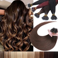 Thick Russian 1G/S Nano Ring Rings Tip Link Beads Remy Human Hair Extensions 18"