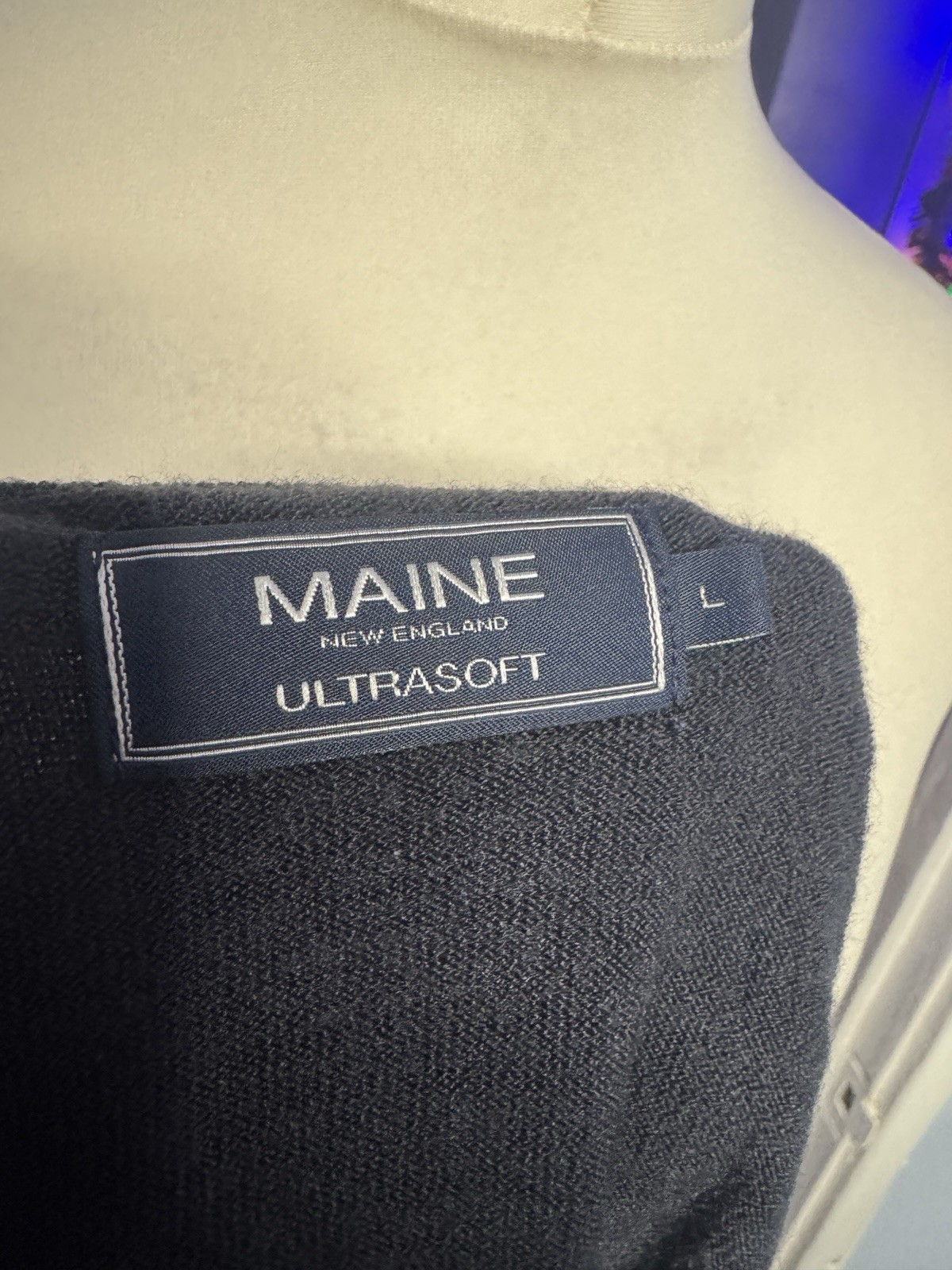 Maine New England Mens Navy Charcoal V Neck Jumper Size Large Debenhams image 4