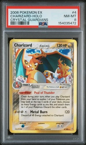 2006 POKEMON EX CRYSTAL GUARDIANS #4 CHARIZARD-HOLO PSA 8