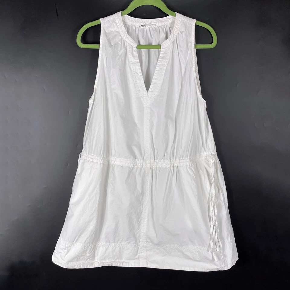 Vestido Spléndido Chase Algodón Popelina Blanco Mini Cordón Cintura Sin Mangas Talla L Foto 4 de 4