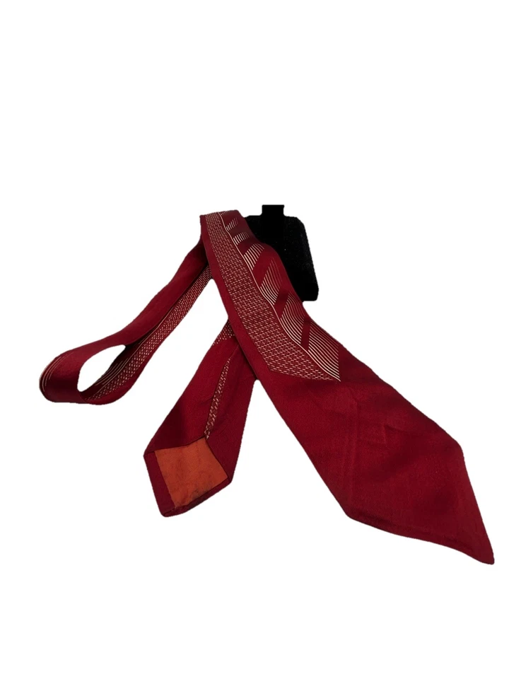 Corbata para hombre Wembley vintage años 40 geométrica Rockabilly roja tela importada Foto 3 de 4