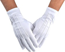 JISEN Men Police Formal Tuxedo Honor Guard Parade Nylon Cotton Gloves 26C