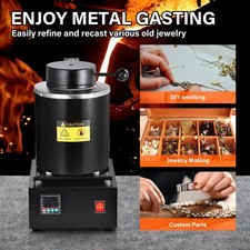 1500W Electric Gold Melting Furnace 6.6LB Crucible Casting Ingot Mold Kit