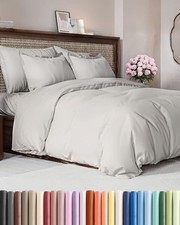 Duvet Cover Full Size Set - Extra Full 80x90 04 - French Grey No Comforter 