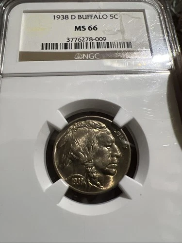 1938 D NGC MS66 Toned Buffalo Nickel 5¢ Beautiful Luster
