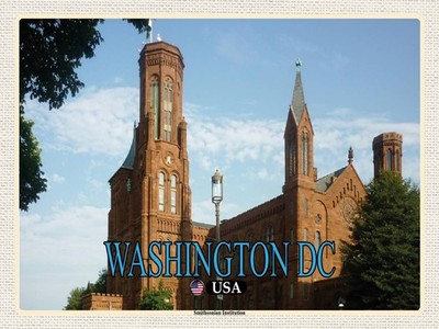Holzschild 30x40 cm Washington DC USA Smithsonian Institution Bildmotiv Reisemot