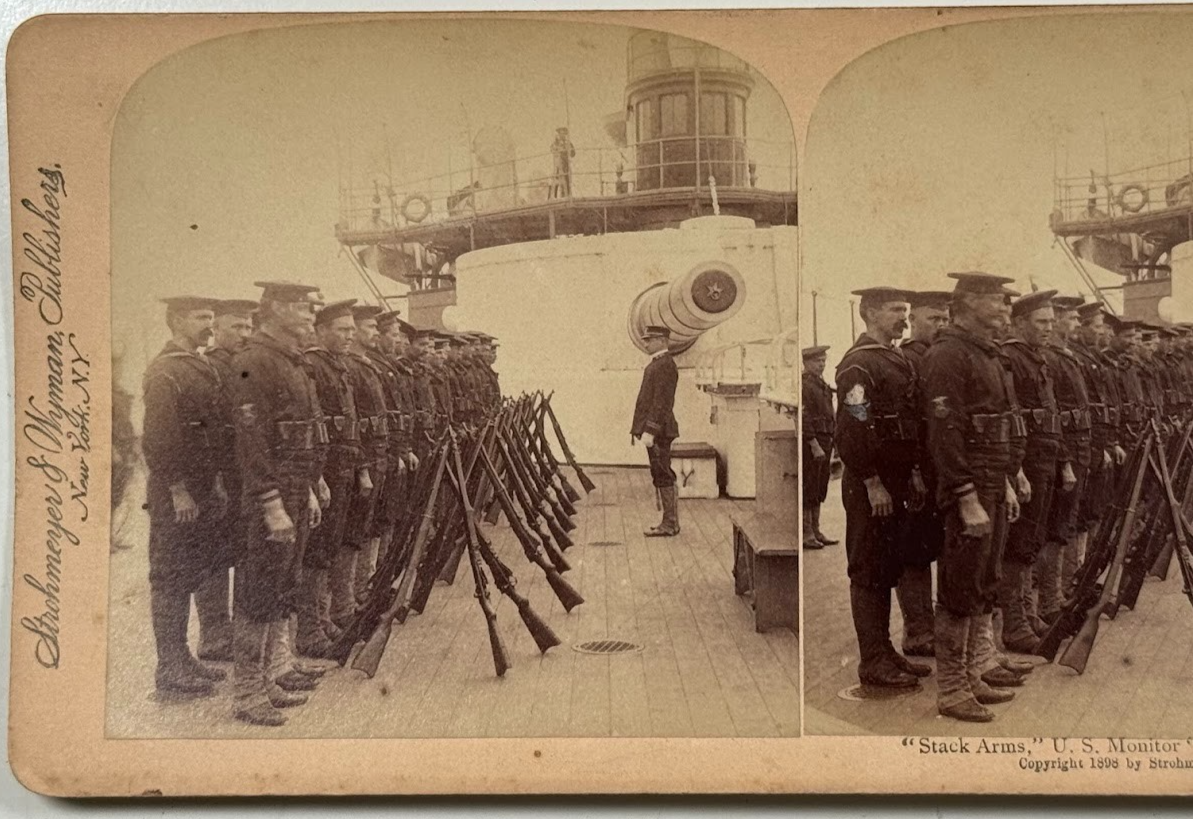 Stack Arms” on Deck of the U.S. Monitor - Historic Vintage Stereoview ...