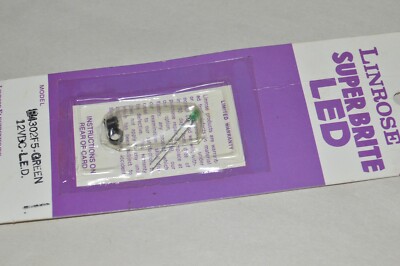 HO scale PARTS Linrose Super Brite LED green 12volt 5/16''