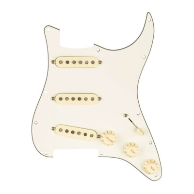 WNWN Avorio/Pergamment. SSS. Pickguard Con Coperture Di Pickup Bianco Invecchiato Manopole Battipenna Di Ricambio Chitarra - Foto 3