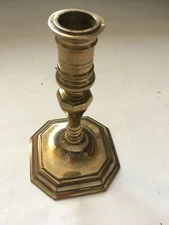 Single Gold candle holder Shiny finish with unique pattern