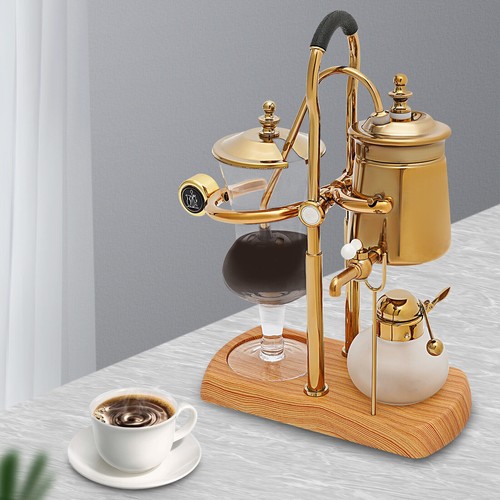 15OZ Royal Belgian Belgium Balance Syphon Coffee Maker Siphon Brewer Golden - Picture 1 of 24